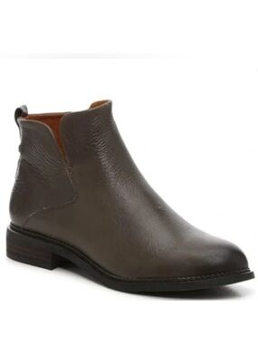 Franco Sarto 8 Gray Leather Hyla Western Ankle Bootie Designer Boho